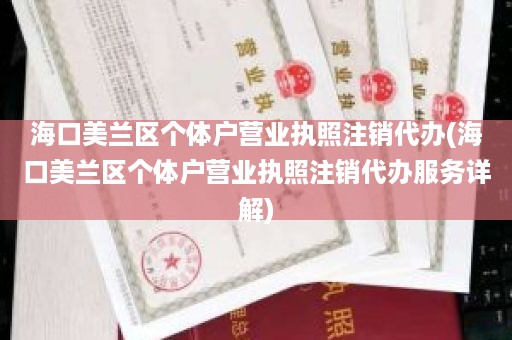 海口美兰区个体户营业执照注销代办(海口美兰区个体户营业执照注销代办服务详解)