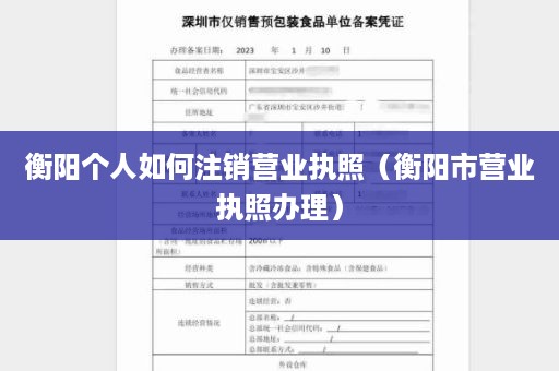 衡阳个人如何注销营业执照（衡阳市营业执照办理）