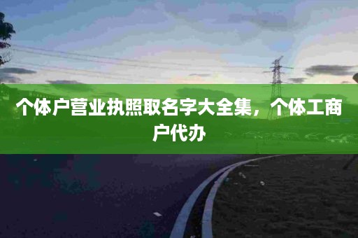 个体户营业执照取名字大全集，个体工商户代办