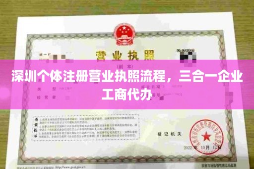 深圳个体注册营业执照流程，三合一企业工商代办