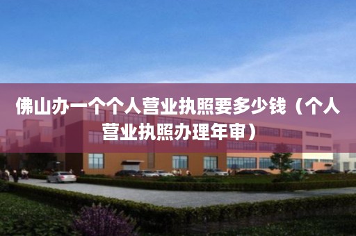 佛山办一个个人营业执照要多少钱（个人营业执照办理年审）