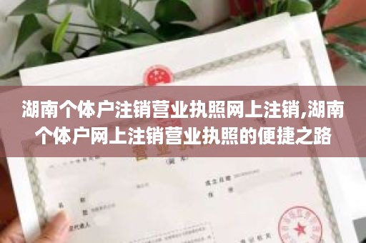 湖南个体户注销营业执照网上注销,湖南个体户网上注销营业执照的便捷之路